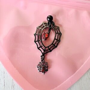 Belly Ring Barbell New Spiderweb Cage Spider Black Widow